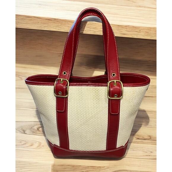 Vintage Coach 8909 Woven Straw Tote - Picture 2 of 16